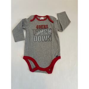 GERBER NFL TEAM APPAREL SAN FRANCISCO 49ERS 6-12 M LONG SLEEVE ONESIE GRAY RED